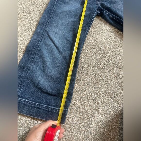 SEVEN FOR ALL MANKIND CROPPED DOJO FLARE LEG CAPRI JEANS sz 29 - Picture 12 of 14